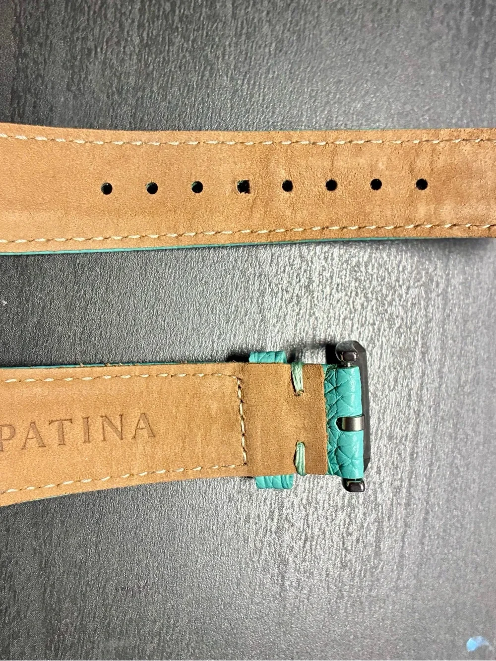 Portland Leather Goods Patina Apple Watch Band Seafoam Aqua Size 38-40mm